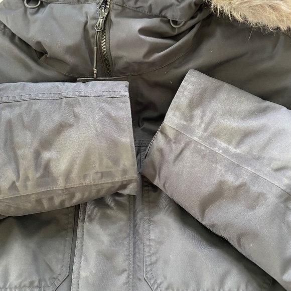 The North Face Gotham III Jacket Mens Large Black 550 Down Zip Hood Logo Coat - Picture 6 of 14